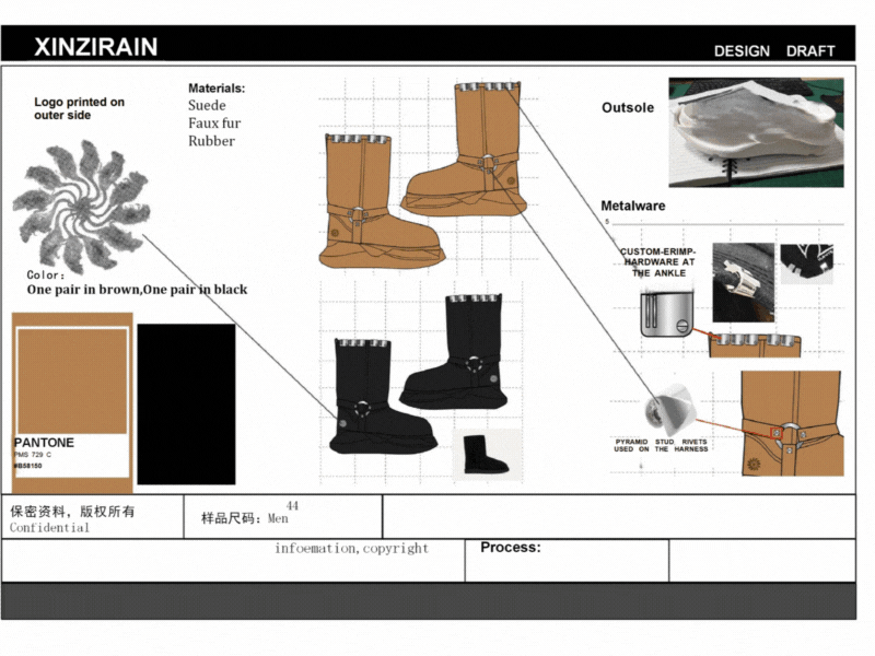 Snow Boots Design Sketch