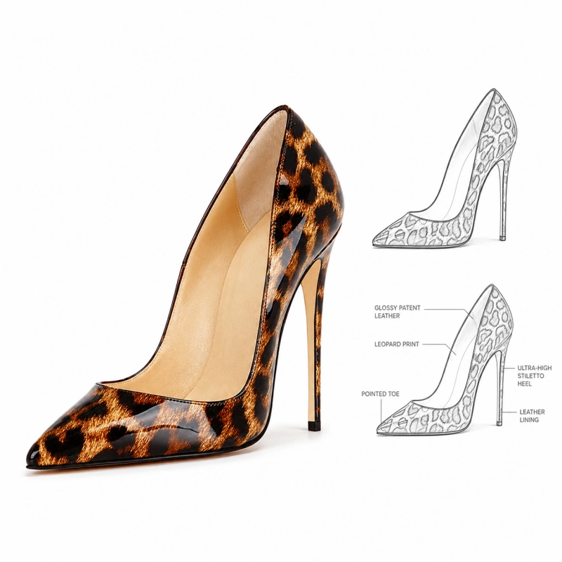 Custom Leopard Print Stilettos Manufacturer
